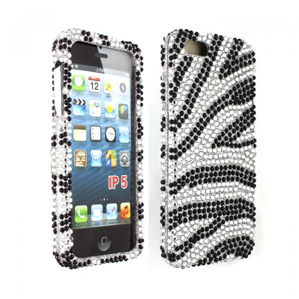 Wholesale iPhone 5 5S Rhinestone Diamond Case (Zebra)